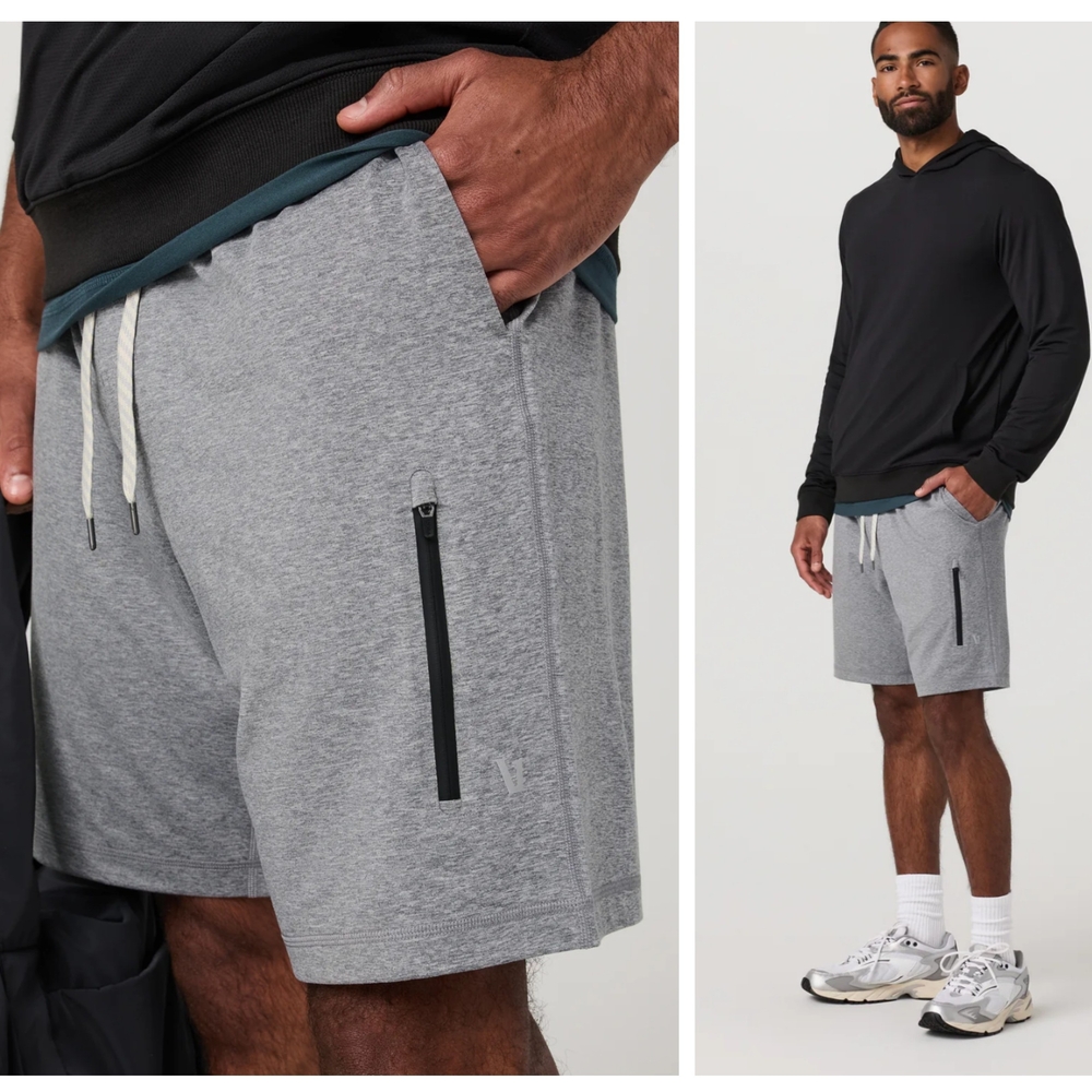 Vuori Grey Heather Sunday Performance Short Sz XL